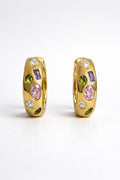 Colourful Zircon Hoop Earring Rainbow Stone