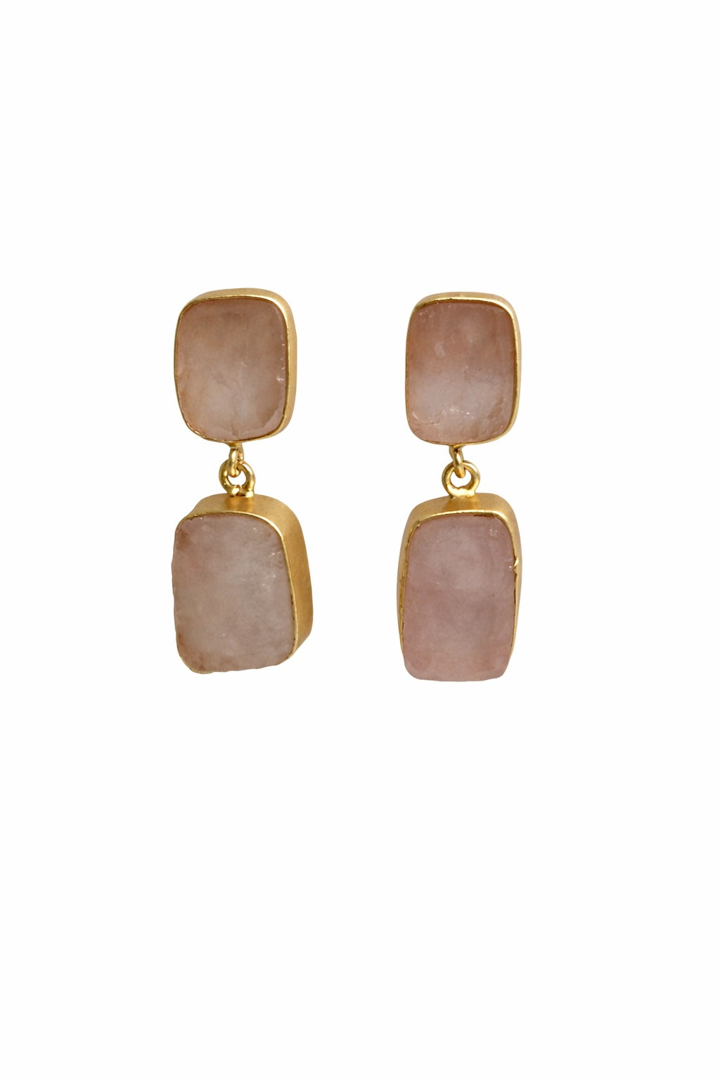 Rose Quartz Drop Earring