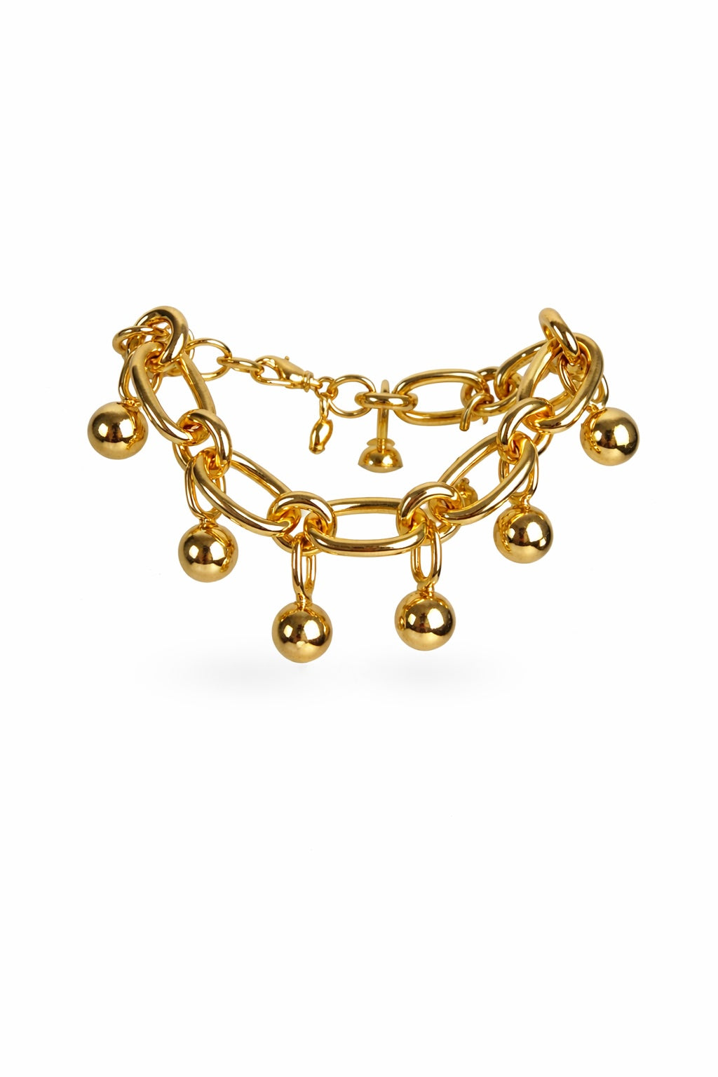 Sphere Ball Paperclip Chain Bracelet