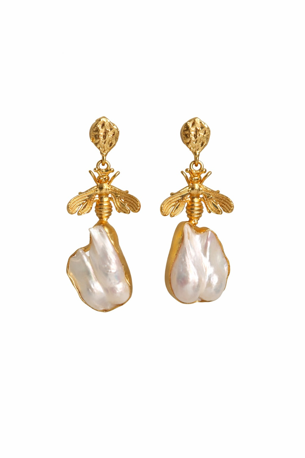 Bee Baroque Pearl Earring