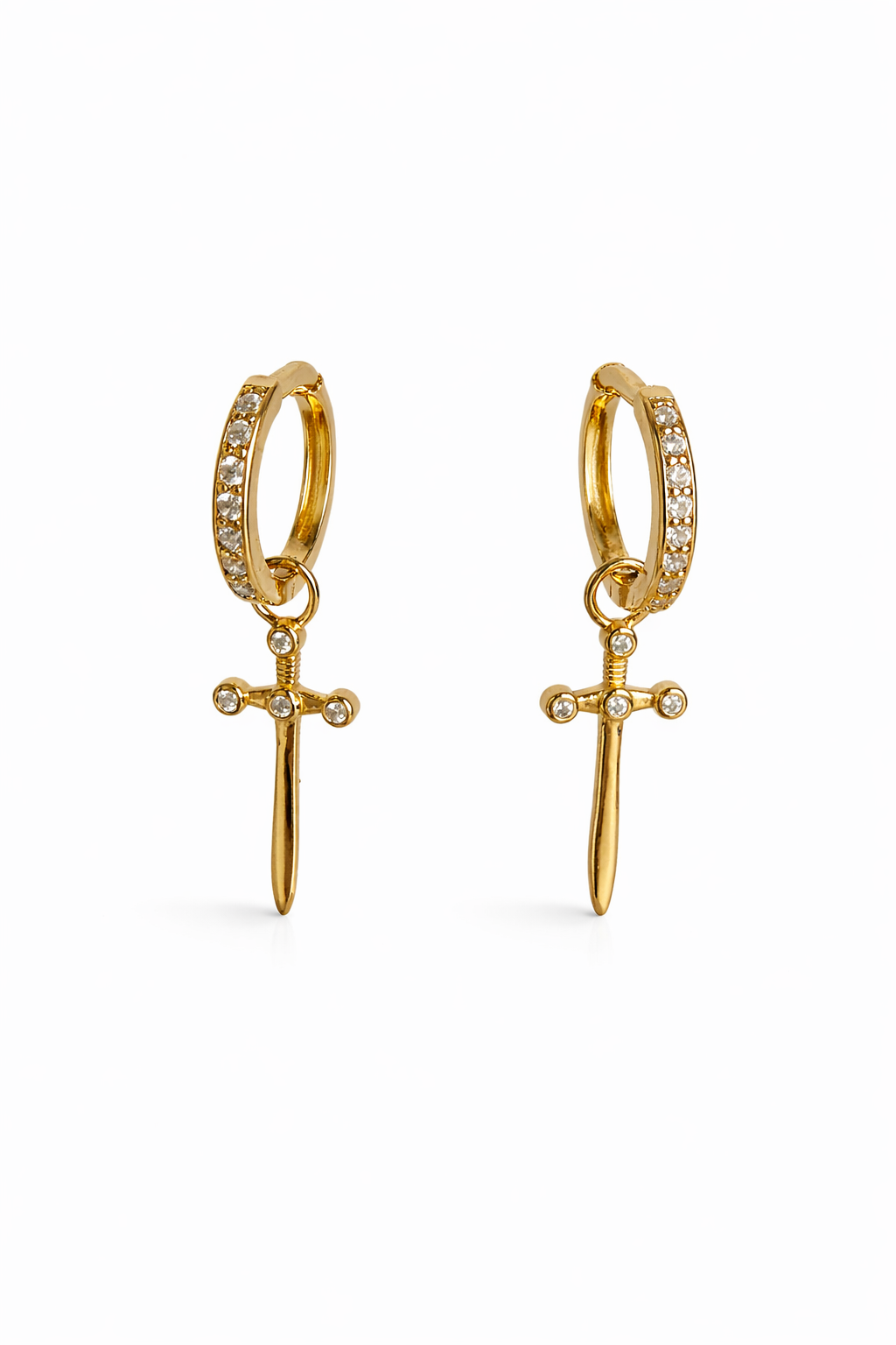 Cross Charm Hoop Earrings