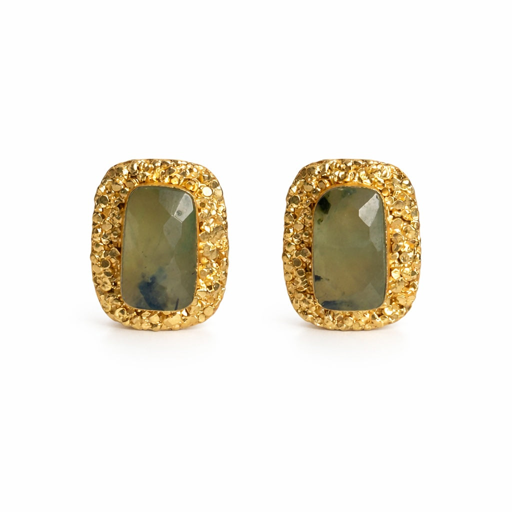Prehnite Stud Earrings