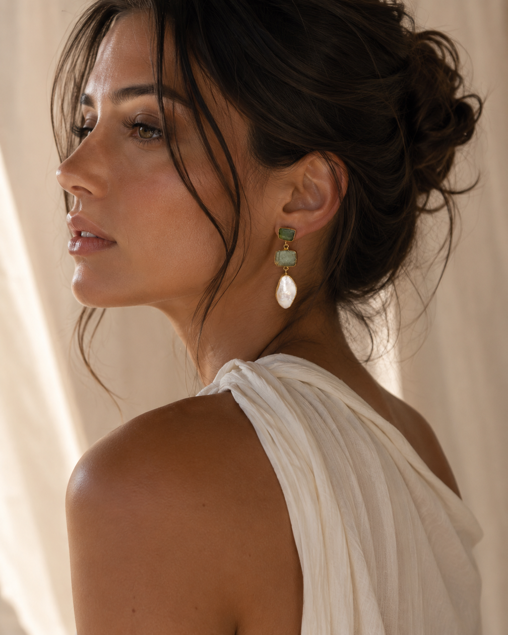 Verde Pearl Drop Earrings