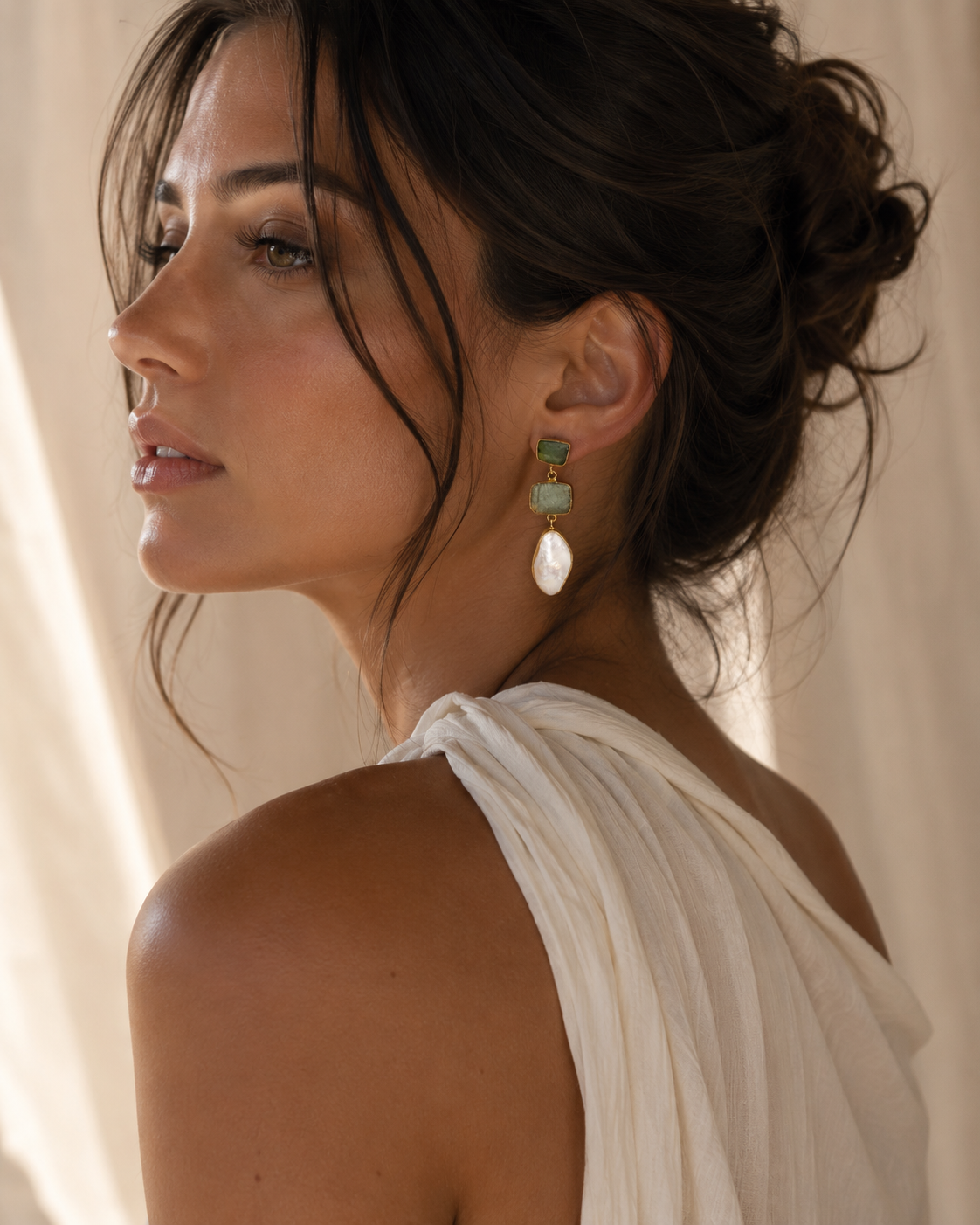 Verde Pearl Drop Earrings