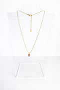 Pink Natural Stone Pendant Necklace